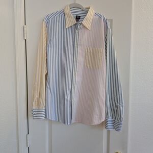 Rowing Blazers x Target Women's Striped Button Down Shirt - Blue, Yellow, Pink